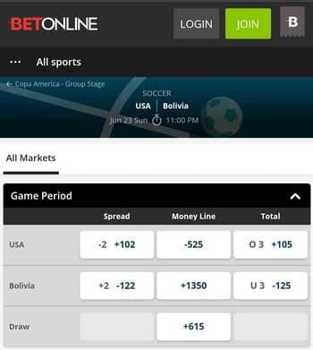3 way moneyline soccer bovada
